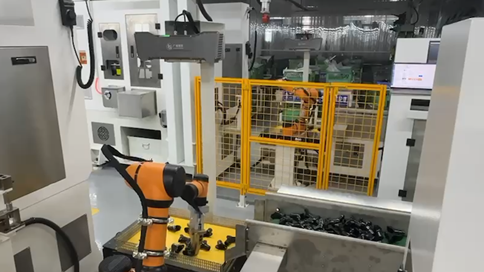 Vision-Guided Unordered Grasping of Bicycle Seat Connectors