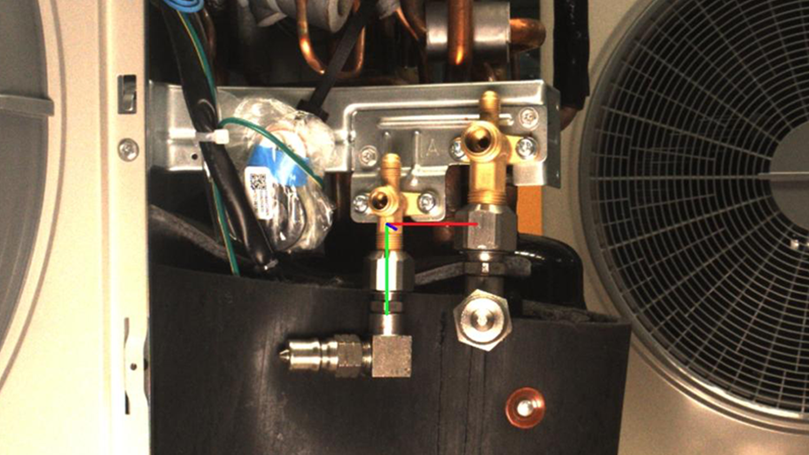 Vision-Guided Positioning of Air Conditioning Angle Valves